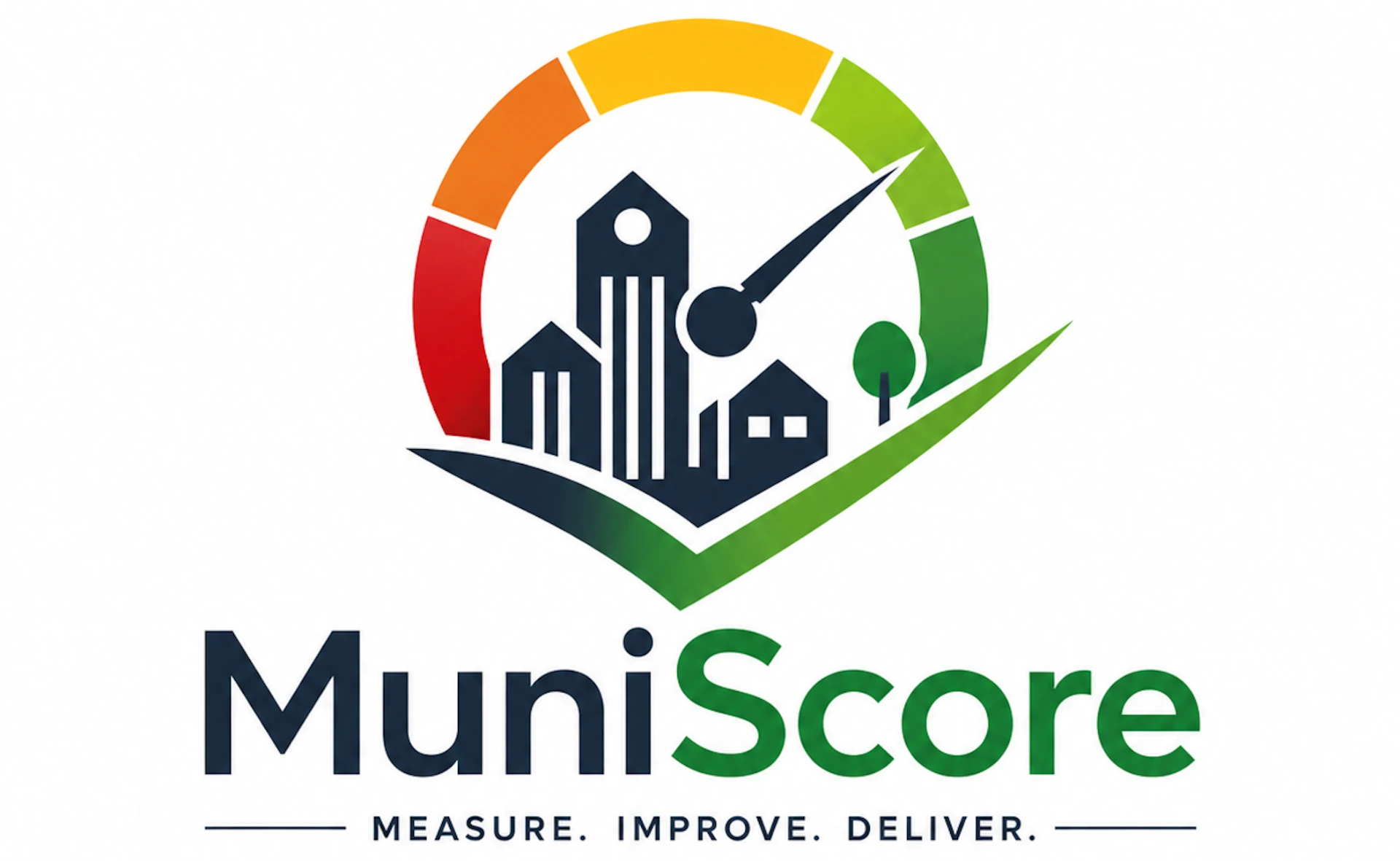 MuniScore logo — measure, improve, deliver